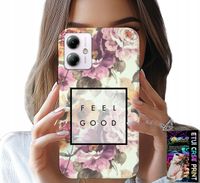 ETUI DO MOTOROLA MOTO G14 - KWIATISTY WZÓR, MODNE DAMSKIE + SZKŁO