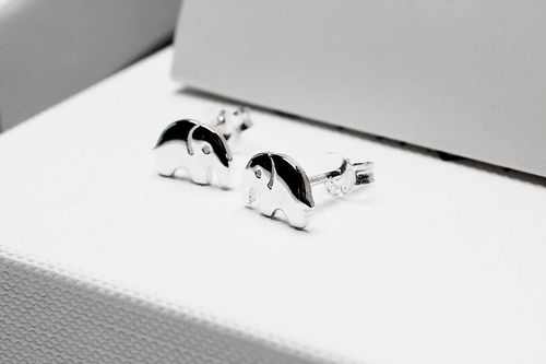 srebrne kolczyki słoniki na Arena.pl