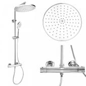 Bateria prysznicowa termostatyczna z deszczownicą 30 cm chrom kolumna