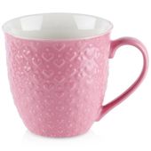 Duży Kubek Ceramiczny do Picia Napojów Kawy Herbaty Ziół Różowy 580 ml