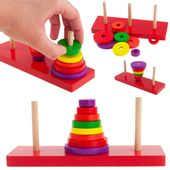 KLOCKI DREWNIANE UKŁADANKA STOŻEK sorter piramida