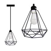 LAMPA Druciak KOSZ DIAMENT CZARNY + ŻARÓWKA 7W GRATIS!