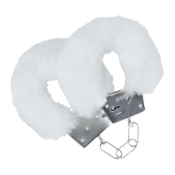 Classic Fluffy Handcuffs - White zdjęcie 3