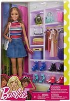 BARBIE GARDEROBA AKCESORIA SZAFA + UBRANIA DODATKI MATTEL FVJ42 ZESTAW 3+