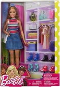 BARBIE GARDEROBA AKCESORIA SZAFA + UBRANIA DODATKI MATTEL FVJ42 ZESTAW 3+