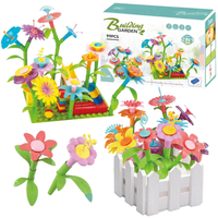 Klocki Kwiatki Konstrukcyjne Edukacyjne Kwiaty Płytka Zestaw Ogród Duże 99