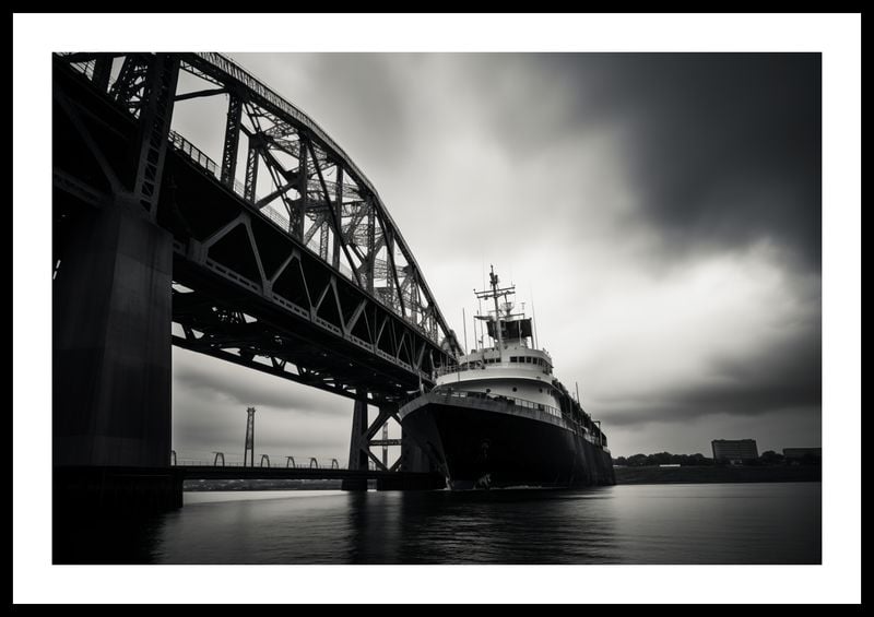 Plakat 60x40cm Statek przy Moście zdjęcie 3