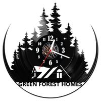 Zegar ścienny z płyty winylowej Green forest homes 1746.14