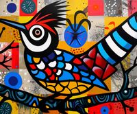 Plakat 60x50cm Ptak Na Wznak