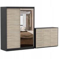 Zestaw VISTA 05 Szafa 150 Komoda FRIDA 01 135 półki CZS PRODUCENT