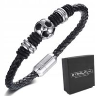 Bransoletka dla Piłkarza, Piłka Nożna Skóra Stal, Prezent