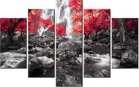 70 100CM OBRAZ 5 ELEM JESIENNY WODOSPAD DRUK PŁÓTNO