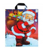 Reklamówki świąteczne święta MIKOŁAJ Z PREZENTAMI 45x50 100szt.