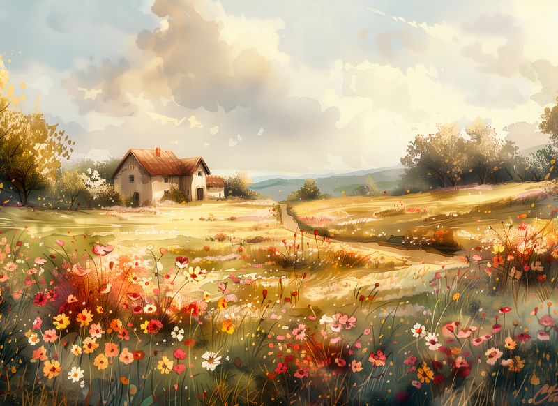 Plakat 55x40cm Sielski Domek zdjęcie 1