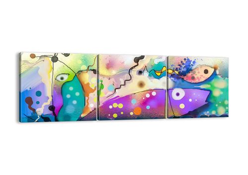 Obraz Na Płótnie - Ryby Pastele  - 150X50 Cm - Ca150X50-4096 na Arena.pl
