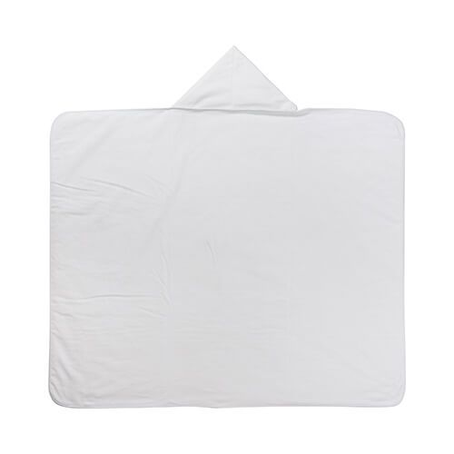 Kocyk z mikrofibry i polaru arktycznego z kapturem 150 x 130 cm do sublimacji - biały na Arena.pl