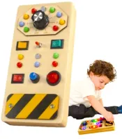 TABLICA MANIPULACYJNA PANEL SENSORYCZNY DREWNIANY KONTROLER LED PRZEŁĄCZNIK