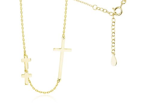 Elegancki pozłacany srebrny naszyjnik gwiazd celebrytka krzyże krzyżyki srebro Z1693NG na Arena.pl