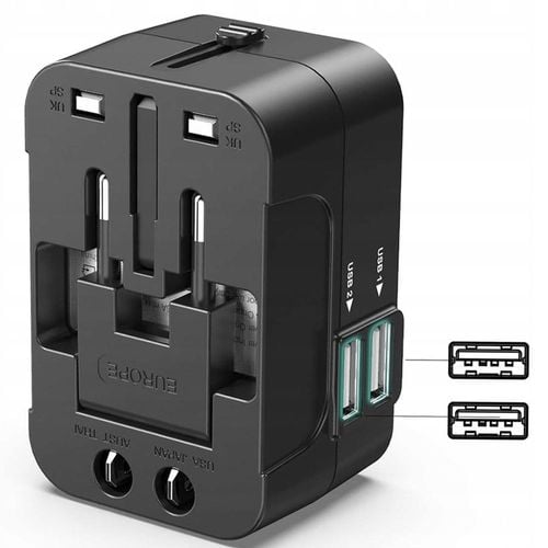 Uniwersalna Przejściówka ADAPTER Gniazda USA UK EU AUST Ładowarka USB na Arena.pl