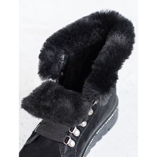 Sznurowane Czarne Botki r.36 na Arena.pl