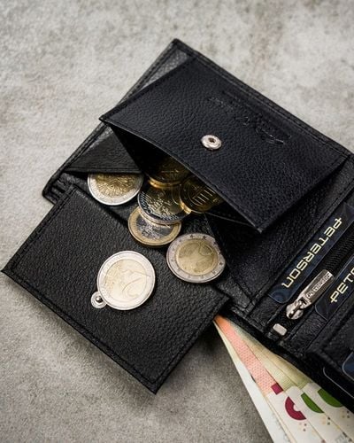 Portfel męski skórzany mały PETERSON ochrona RFID na karty pudełko prezent na Arena.pl