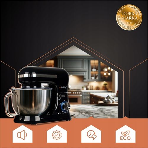 Robot Planetarny Kuchenny RUHHY 4,5L Wielofunkcyjny Mikser do Ciasta CZARNY na Arena.pl