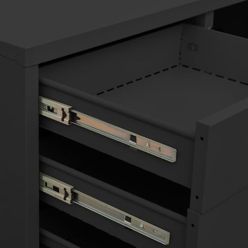 Szafka biurowa z doniczką, antracytowa, 90x40x125 cm, stalowa na Arena.pl