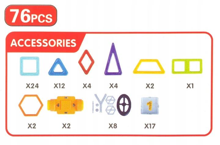 KLOCKI MAGNETYCZNE NOWE 76EL. zdjęcie 7