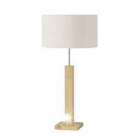 LAMPA STOŁOWA BIAŁA BEŻOWA Z BAMBUSOWĄ BAZĄ NOWOCZESNA BENITO 57X28 CM