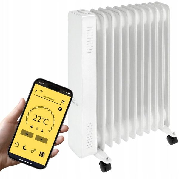 Grzejnik olejowy elektryczny Mission Air OSLO white 2500W biały WIFI TIMER zdjęcie 13