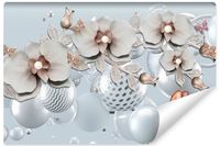 Fototapeta Do Sypialni ABSTRAKCJA Kule Kwiaty Storczyki 3D 300cm x 210cm