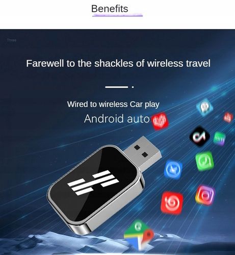 2in1 Wireless Carplay Adapter for Apple iOS Android Auto Smart USB Plug na Arena.pl