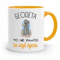 Kubek Żółty Dla Geodety To Styl Życia Prezent Z Nadrukiem Ze Zdjęciem