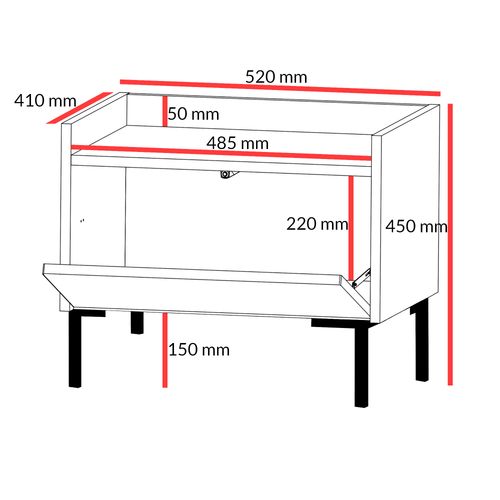 Szafka nocna Liam 50 Biała na Arena.pl