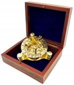 Kompas mosiężny Dollond w pudełku drewnianym retro prezent SD14 na prezent