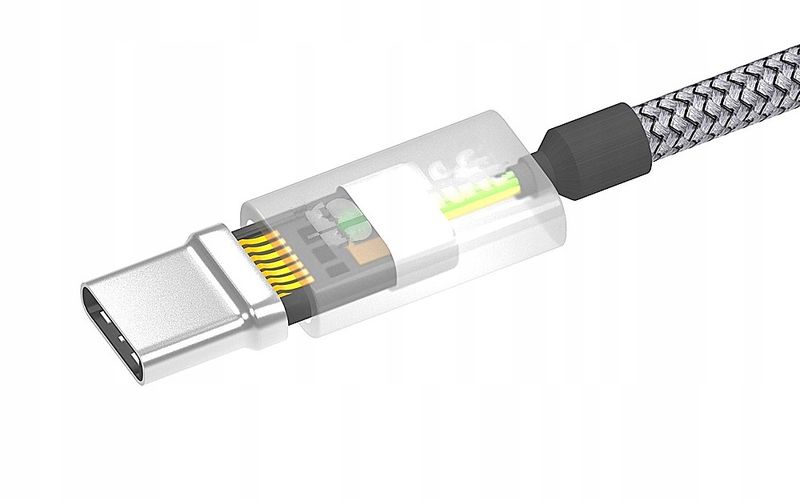 Kabel Interlook USB - USB typ C 1 m srebrny zdjęcie 4