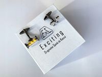 Tytanowe spinki do mankietów EXC Rakiety i Piłki Tenisowe w Etui na prezent