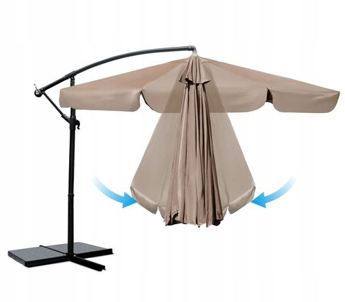 Parasol ogrodowy duży składany z wysięgnikiem pokrowiec 8 segmentów Ø 350cm na Arena.pl