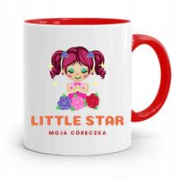 Kubek Czerwony Prezent Dla Córki Little Star Z Nadrukiem Ze Zdjęciem