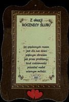 deska rocznica ślubu do wypisania   21 x 14 cm.     p497,p496