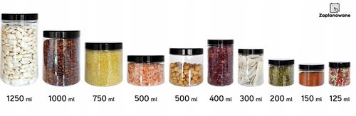 6szt pojemnik na żywność 1250ml słoik PET na produkty sypkie zestaw 1,25l na Arena.pl