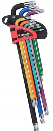 KLUCZE IMBUSOWE TORX DŁUGIE IMBUS T10-T50 ZESTAW 9szt Z OTWOREM SCHMITH na Arena.pl