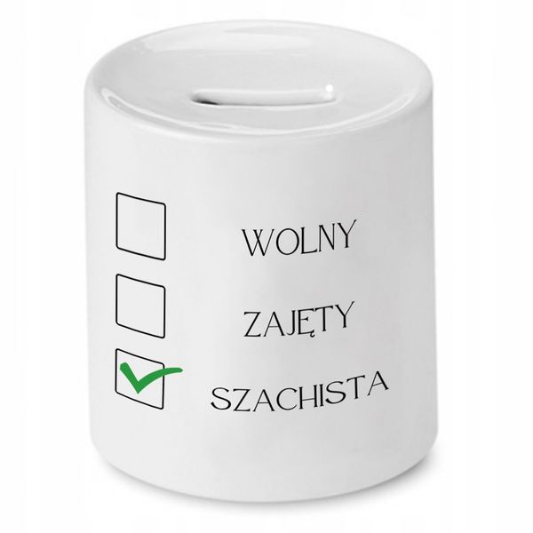 Dla Szachisty Skarbonka Wolny Zajęty Szachista Z Nadrukiem Ze Zdjęciem zdjęcie 1