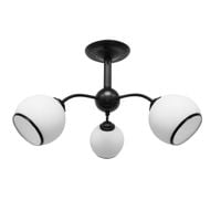 Marinen lampa wisząca czarny 3x40W E27 klosz biały z obwódką