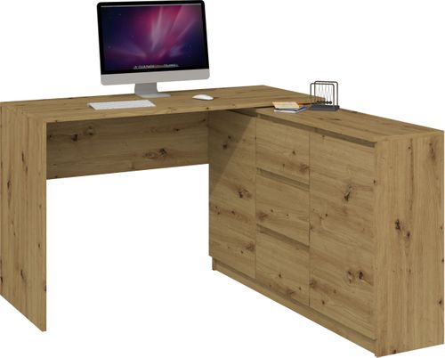 NAROŻNE BIURKO PLUS KOMODA 2D3S DĄB ARTISAN na Arena.pl