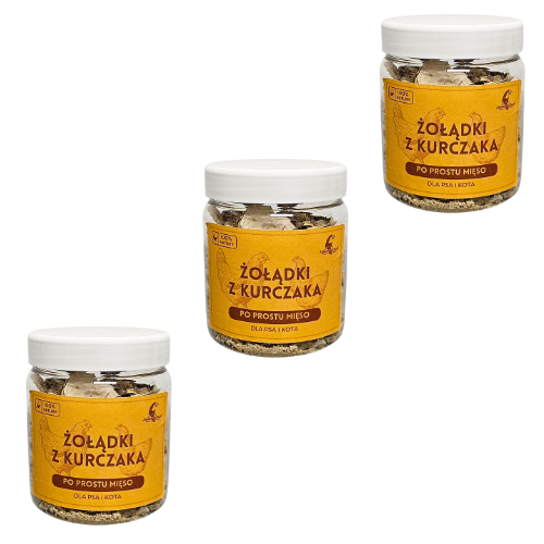 3x liofilizowane żołądki z kurczaka 60g dla psa i kota minerały witaminy B na Arena.pl