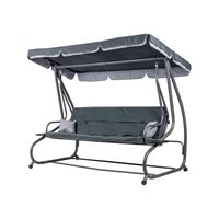 SZARA HUŚTAWKA OGRODOWA MEGI Z FUNKCJĄ ROZKŁADANIA