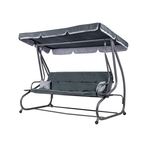 SZARA HUŚTAWKA OGRODOWA MEGI Z FUNKCJĄ ROZKŁADANIA na Arena.pl