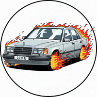 Opłatek na tor Mercedes W 124 Samochód Auto Bryka Fura Urodziny 18 30 40 50