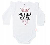 Body z falbanką Mam już roczek różowe złoto 98